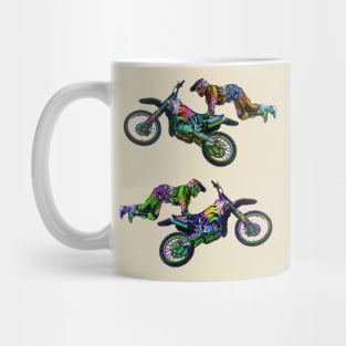 Motocross rider in the jump Mug